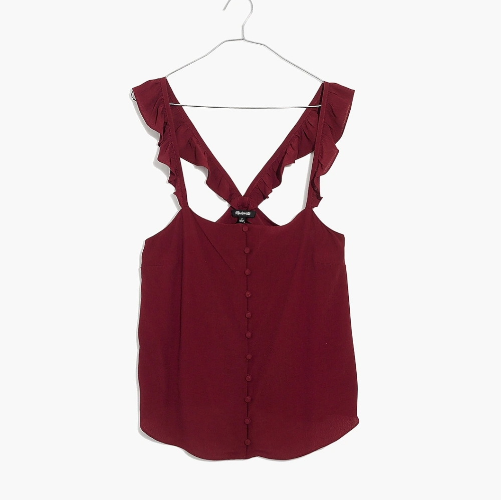 Madewell Ruffle-Strap Cami Top size XXS NWT